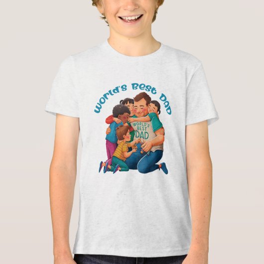 Beste papa van de wereld Tri-Blend shirt (Voorkant)