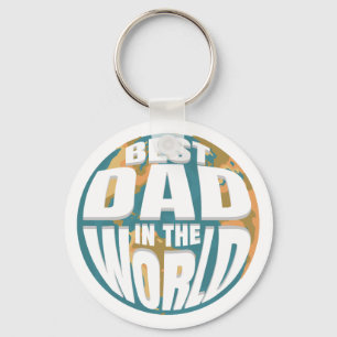 Beste papa van de wereld Vaderdag Classic Earth Sleutelhanger