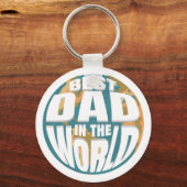 Beste papa van de wereld Vaderdag Classic Earth Sleutelhanger (Voorkant)
