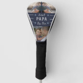 "Beste Papa van Par – Aangepaste 3-foto Golfheadcover (Voorkant)