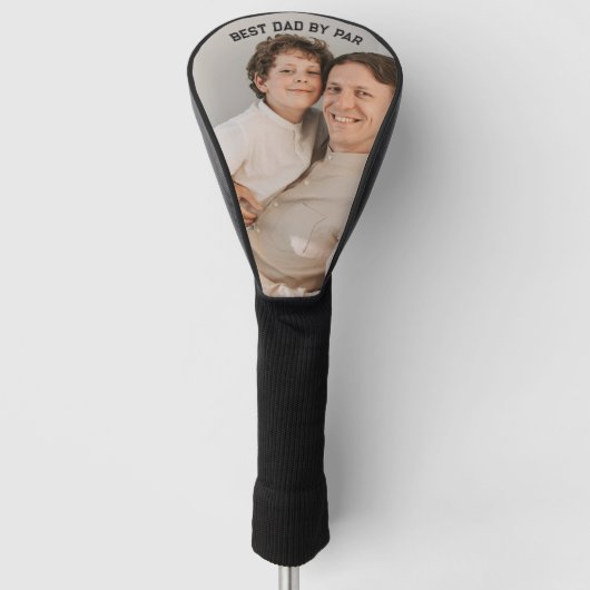 'Beste Papa Van Par' Aanpasbare Foto Humor Hart Golfheadcover (Voorkant)