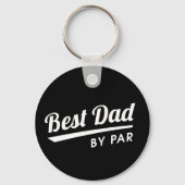 Beste Papa van Par Custom Kind Foto Black Golf Sleutelhanger (Voorkant)