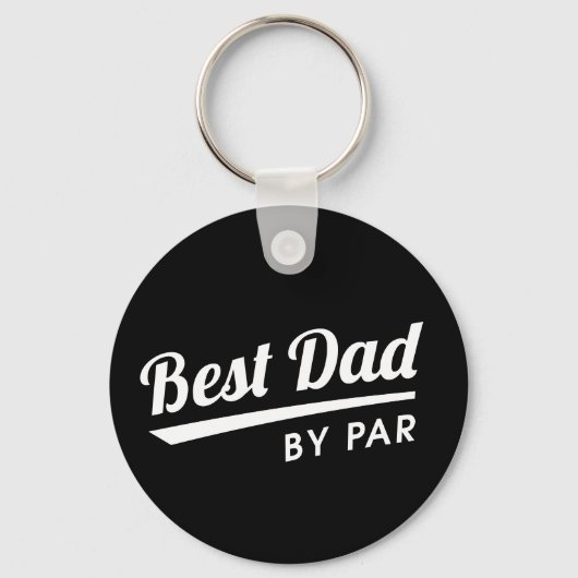 Beste Papa van Par Custom Kind Foto Black Golf Sleutelhanger (Voorkant)