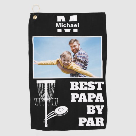 beste papa van par disc golf frisbee Custom Photo Golfhanddoek (Voorkant)