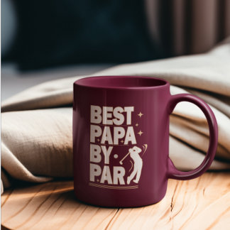 BESTE PAPA VAN PAR FATHERS DAY GOLF Design Tweekleurige Koffiemok