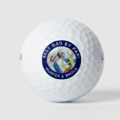 Beste Papa Van Par Foto Blauw Golfballen (Voorkant)