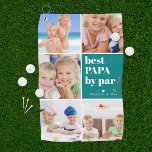 Beste Papa van Par | Fotocollage Vaderdag Golfhanddoek<br><div class="desc">Geef je golfpro opa een Vaderdag cadeau dat hij trots kan gebruiken op de golfbaan! Het perfecte cadeau voor elke vader (kan worden aangepast voor elke papa moniker - papa, opa, opa, grampa, gramps, grampy, pawpaw, pappou, poppop, abuelo etc). Upload uw digitale foto's om een geschenk aan te passen dat...</div>