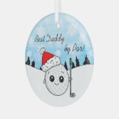 Beste papa van Par | Funny Golf Pun Kerstmis Glas Ornament (Voorkant links)