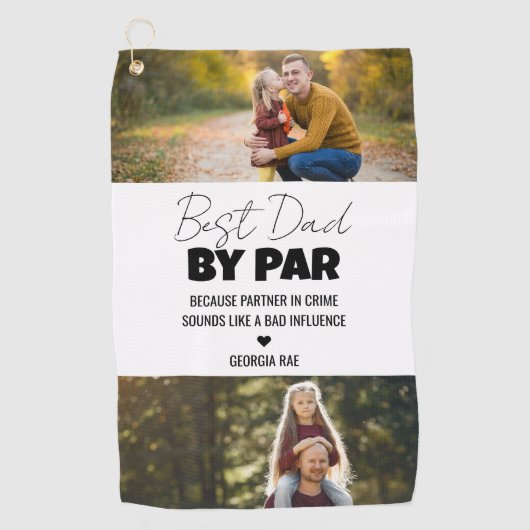 Beste Papa Van Par Gelukkige Vaderdag Golfhanddoek (Voorkant)