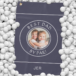 Beste Papa Van Par Golfer Foto Cadeau Mooie Blauwe Golfhanddoek