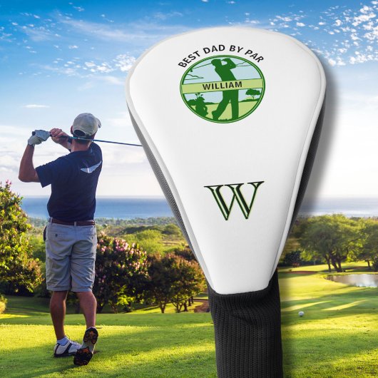BESTE PAPA VAN PAR NAME AANGEPASTE MONOGRAM GOLFHEADCOVER