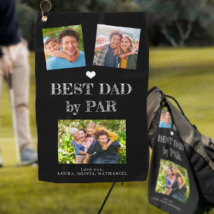 Beste papa van Par persoonlijke fotocollage Golfhanddoek