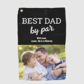 Beste papa van Par Photo Modern Vaderdag Custom Golfhanddoek (Voorkant)