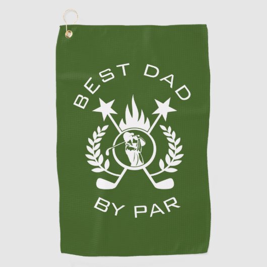 Beste Papa van Par Vaderdag cadeau Golfhanddoek (Voorkant)