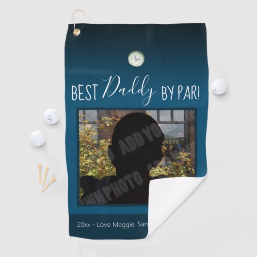Beste papa van Par Vaderdag Foto Golfhanddoek (Insitu)