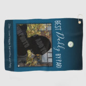 Beste papa van Par Vaderdag Foto Golfhanddoek (Horizontaal)