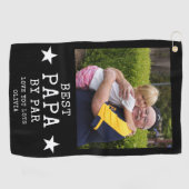 Beste Papa van persoonlijke opa-foto's met foto's  Golfhanddoek (Horizontaal)