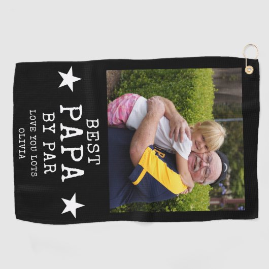 Beste Papa van persoonlijke opa-foto's met foto's  Golfhanddoek (Horizontaal)