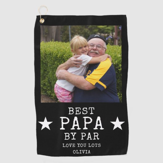 Beste Papa van persoonlijke opa-foto's met foto's  Golfhanddoek (Voorkant)