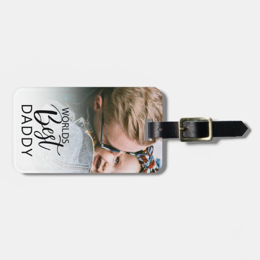 Beste papa van werelden | Foto Bagagelabel (Voorkant horizontaal)