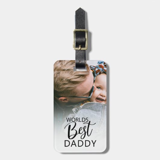 Beste papa van werelden | Foto Bagagelabel (Voorkant verticaal)