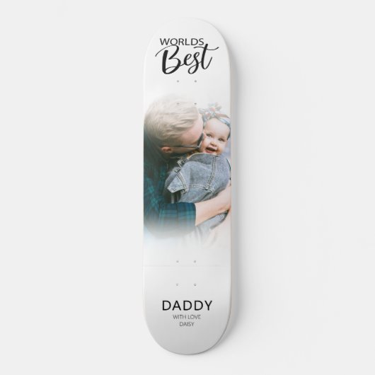 Beste papa van werelden | Foto Persoonlijk Skateboard (Voorkant)