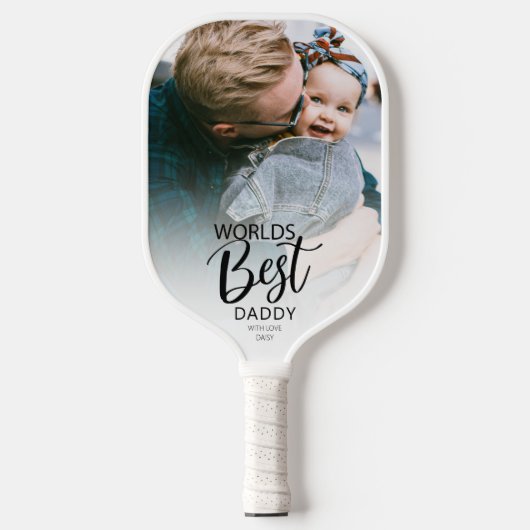 Beste papa van werelden | Foto Pickleball Paddle (Voorkant)