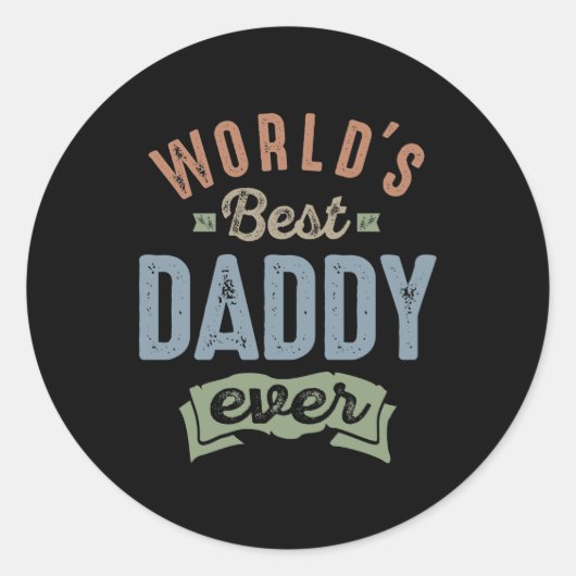 Beste papa van werelden ronde sticker (Voorkant)