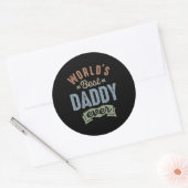 Beste papa van werelden ronde sticker (Envelop)