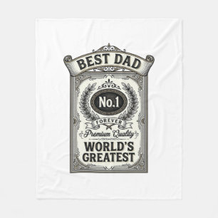 Beste Papa Vintage Gravure Vaderdag Fleece Deken