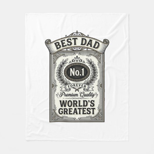 Beste Papa Vintage Gravure Vaderdag Fleece Deken (Voorkant)