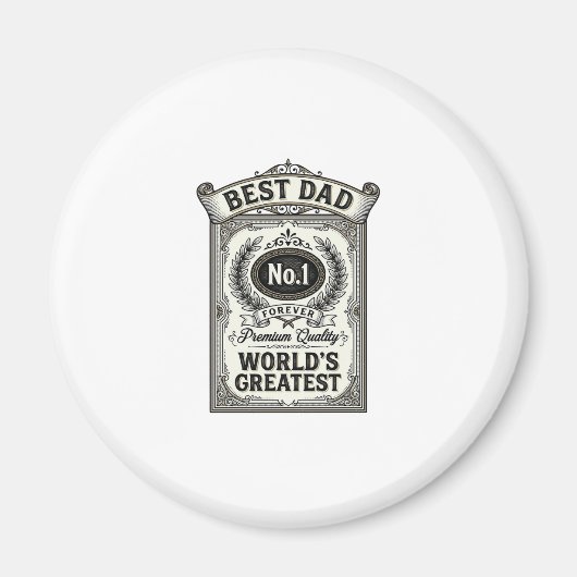 Beste Papa Vintage Gravure Vaderdag Magneet (Voorkant)
