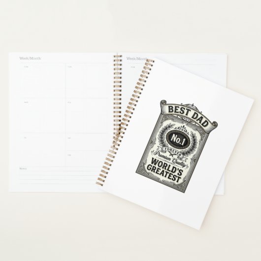 Beste Papa Vintage Gravure Vaderdag Planner (Display)