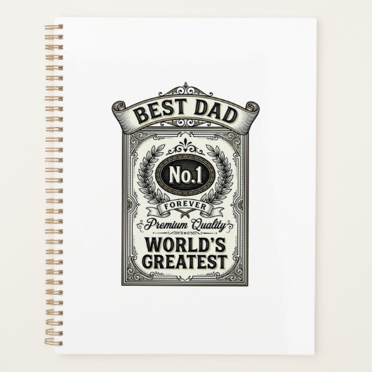 Beste Papa Vintage Gravure Vaderdag Planner (Voorkant)