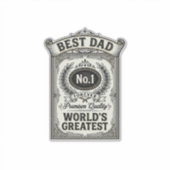 Beste Papa Vintage Gravure Vaderdag Sticker (Voorkant)