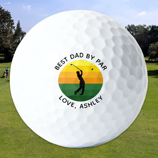 Beste papa volgens par aangepaste tekst zonsonderg golfballen