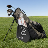 Beste papa volgens par custom 4 foto collage golfhanddoek (Groen)