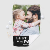 Beste papa volgens par foto golfhanddoek (Insitu)