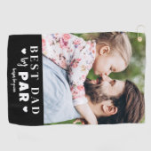 Beste papa volgens par foto golfhanddoek (Horizontaal)