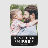 Beste papa volgens par foto golfhanddoek (Voorkant)
