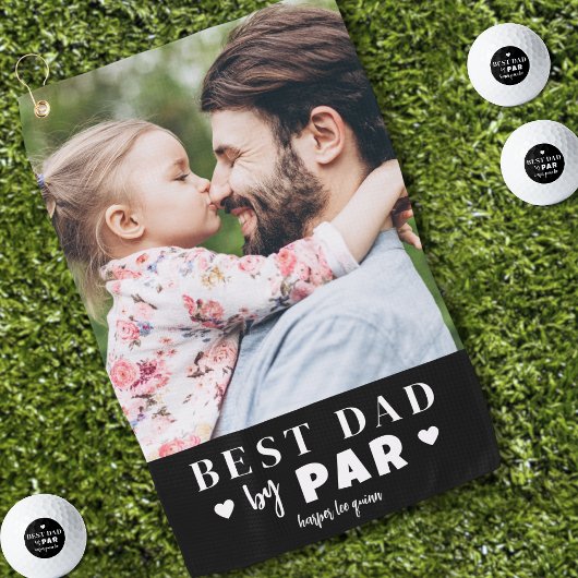 Beste papa volgens par foto golfhanddoek