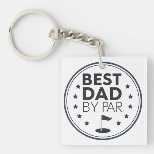 Beste papa volgens par golf badge ontwerp sleutelhanger (voorkant)