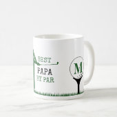 BESTE PAPA VOLGENS PAR Monogram Golfer Koffiemok (Voorkant rechts)