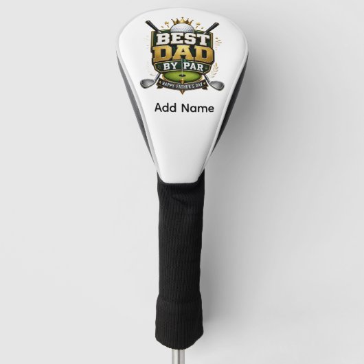 “Beste papa volgens par” thema Golfheadcover (Voorkant)
