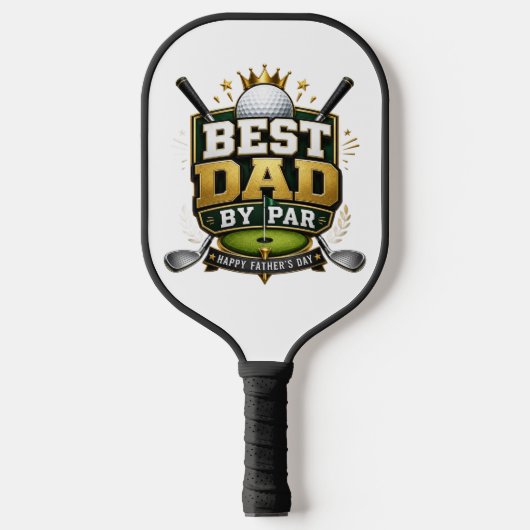 “Beste papa volgens par” thema Pickleball Paddle (Voorkant)