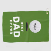 Beste Papa volgens Par Vaderdag Naam Golf Handdoek (Horizontaal)