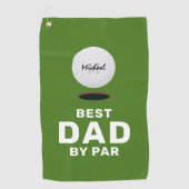 Beste Papa volgens Par Vaderdag Naam Golf Handdoek (Voorkant)
