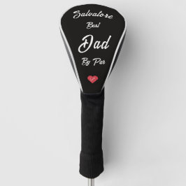 Beste Papa volgens Par, Witte Trendy Script Rode H Golfheadcover