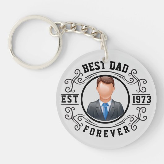 Beste papa voor altijd verjaardagscadeau sleutelhanger (Voorkant)