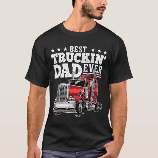Beste papa vrachtwagenchauffeur ooit t-shirt (Voorkant)